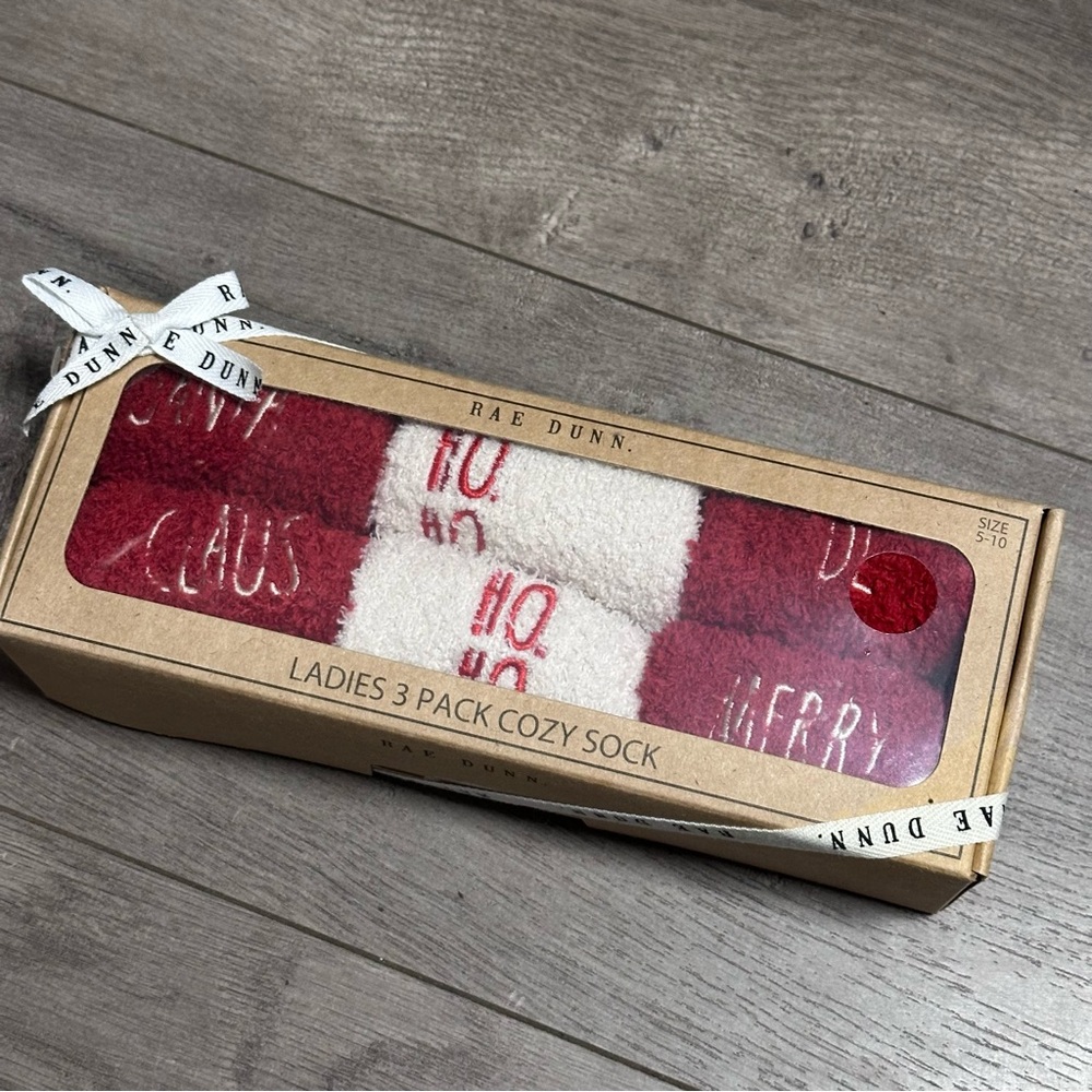 Rae Dunn Red and White Cozy Socks Set